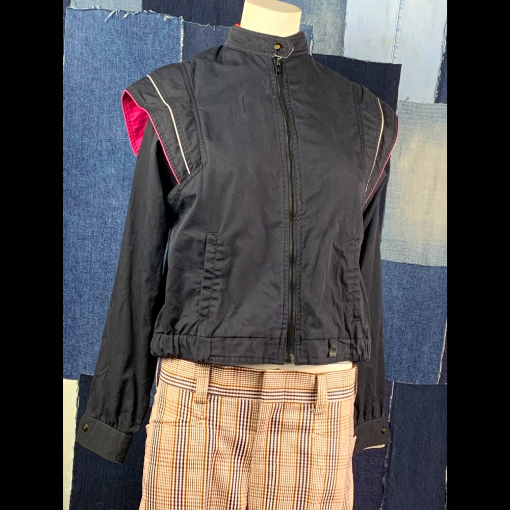 Vintage 90’s Pleated Wing Shoulders Lightweight Jacket Sz S